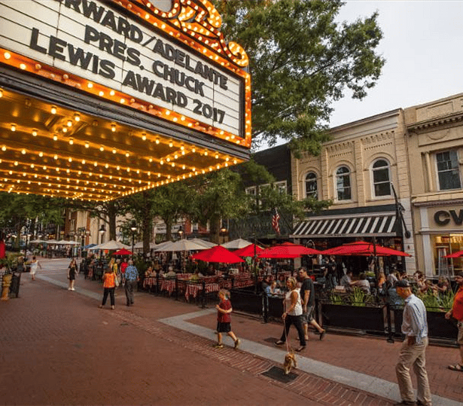 Charlottesville's historic Downtown Pedestrian Mall (old Main St.)