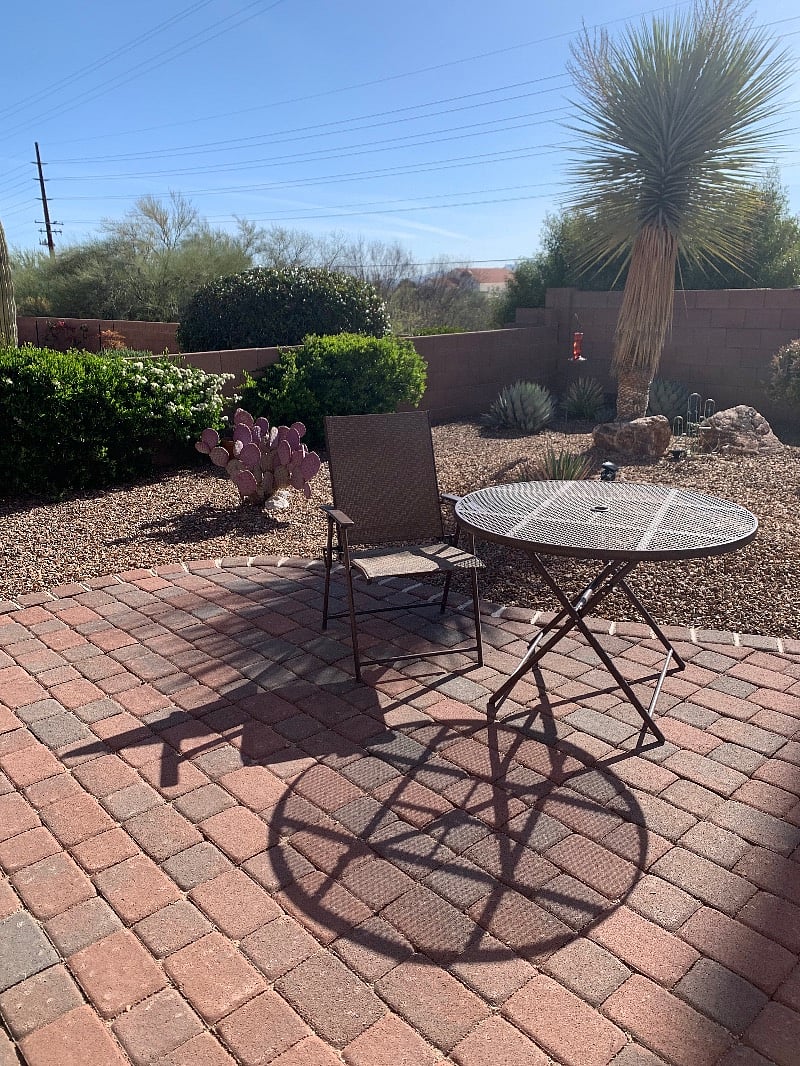 Walled patio