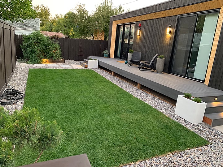Spread out on the lawn.