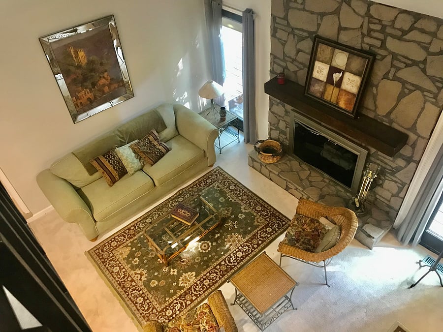 View of main living room from the catwalk