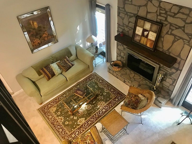 View of the living room from the cat walk 