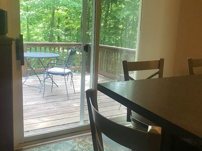 Kitchen opens to the large outdoor deck