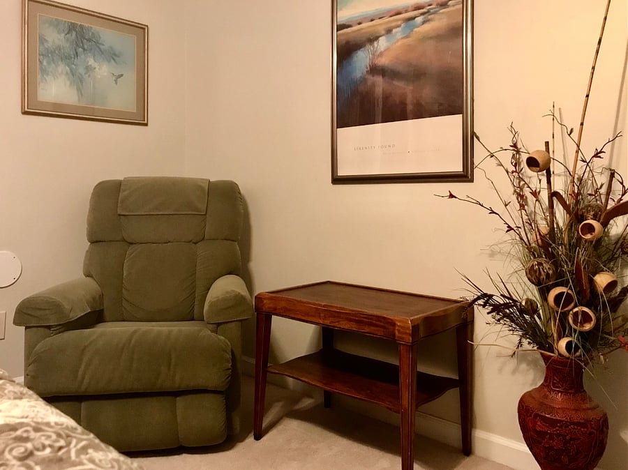 Reclining area in bedroom