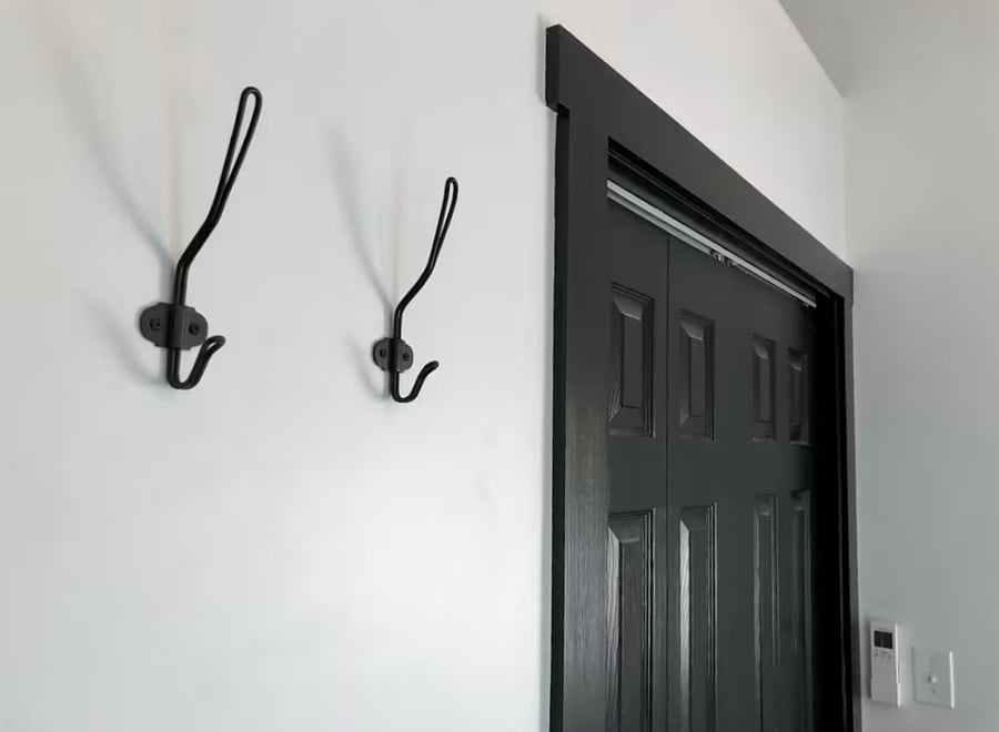 Lots of hooks throughout the house for your convenience