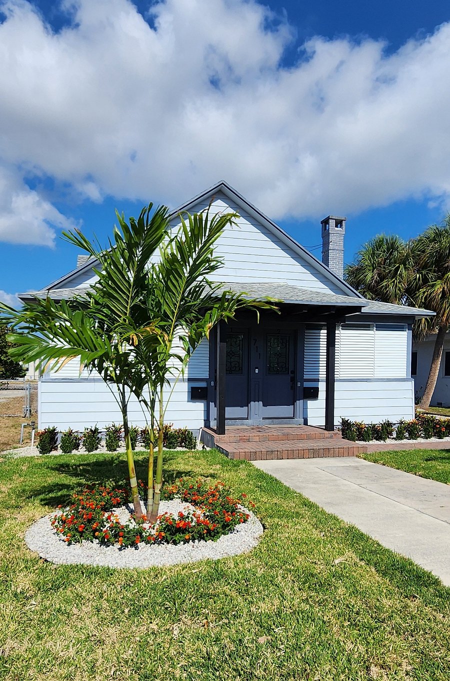 View of the front of the house. Studio is located at the back of the house