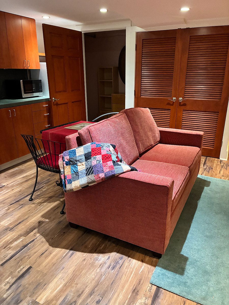 The sofa is new and colorful
