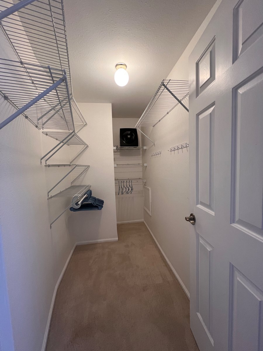 Bedroom walk-in closet.