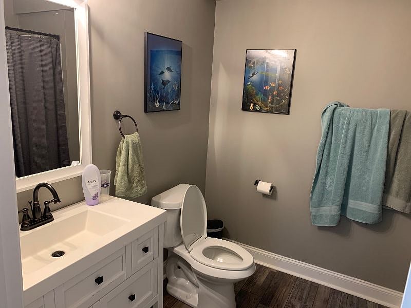 Private basement bathroom