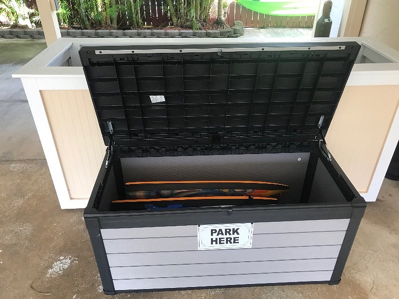 Your Beach box with ice chest, chairs, floats, boogie boards