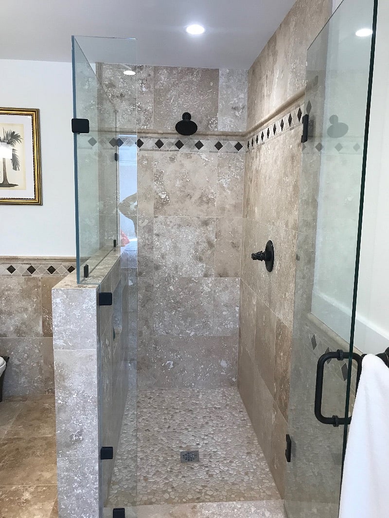 Master Walk-In stone shower