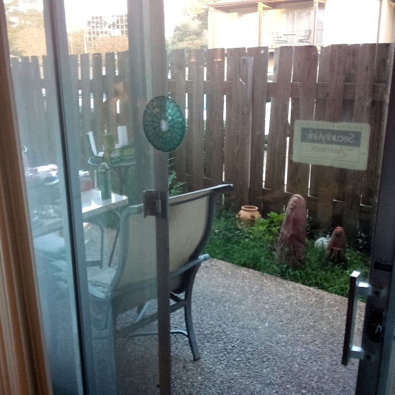 outside patio fenced and lockable