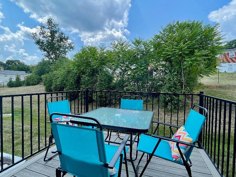 Take in some sunshine and greenery on the back deck!