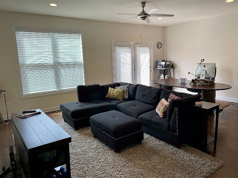 A huge desk by the patio doors is available if you need to spread out and get some work done.