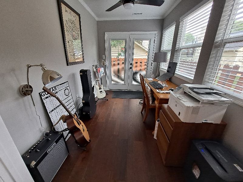 Office area leading to deck.