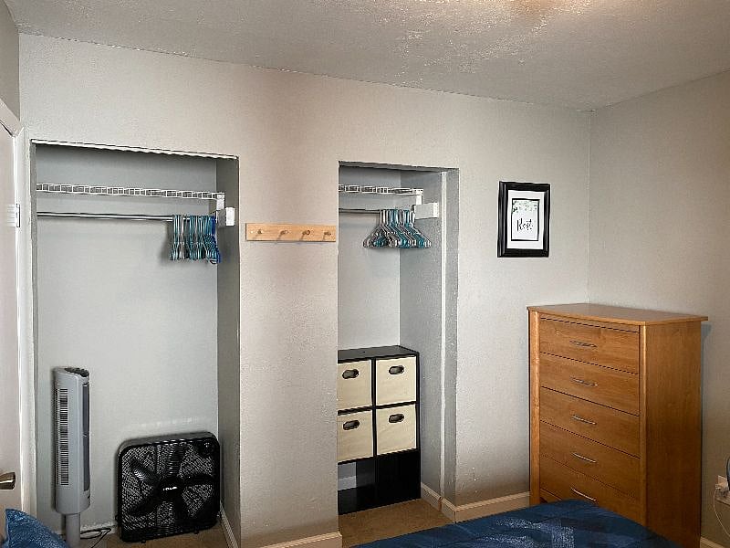 Storage in queen bedroom