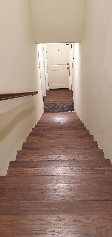 Dedicated stairs, away from main house.