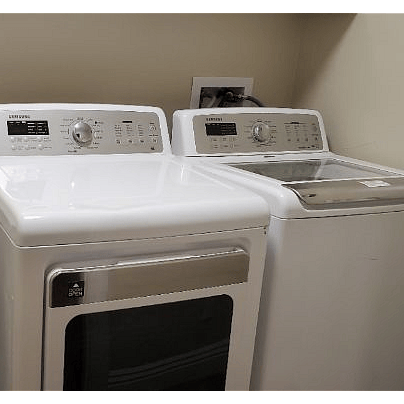 Fully functional laundry with all supplies.