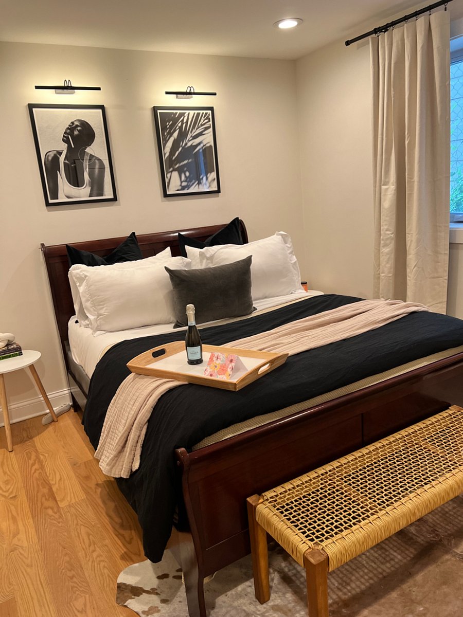 Master bedroom in the evening 