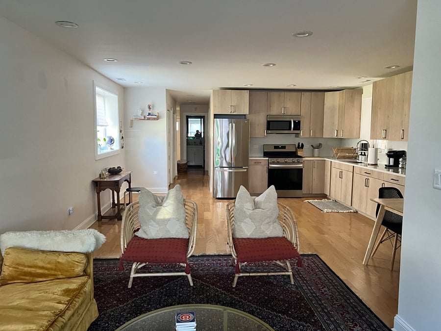 Living room with natural lighting 