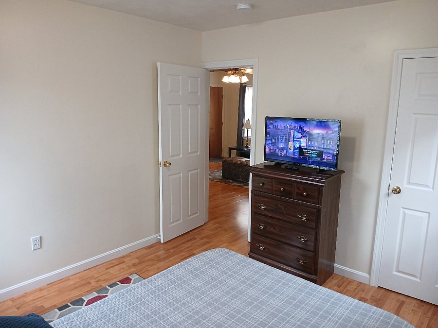 TV in the bedroom.