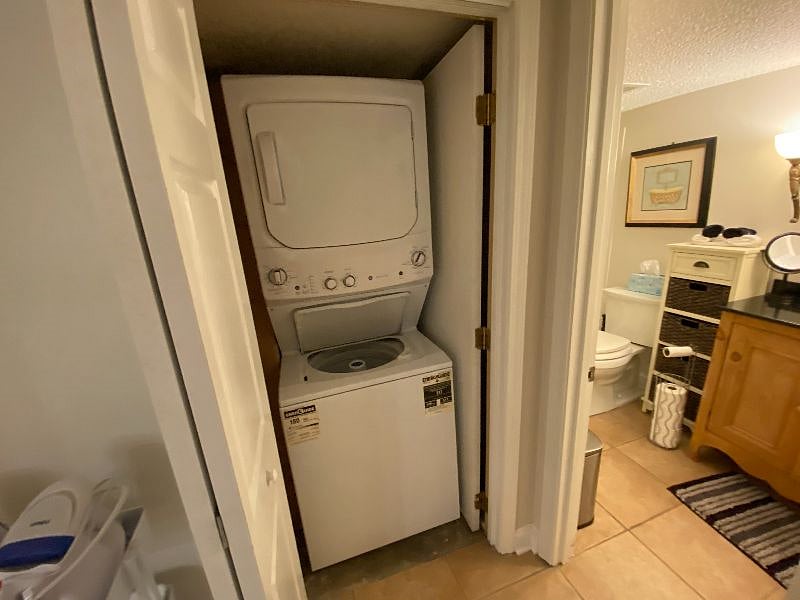 Stacked washer and dryer