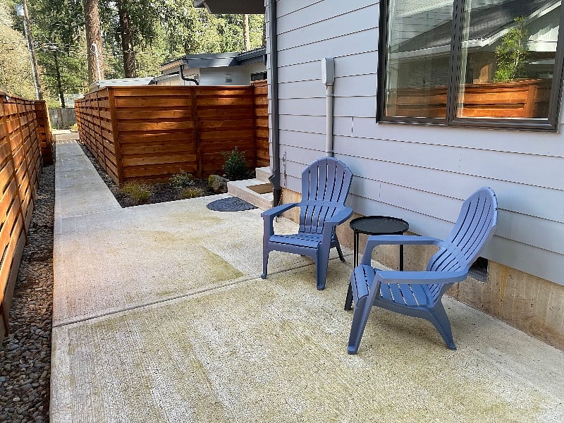 Comfortable patio with chairs and table