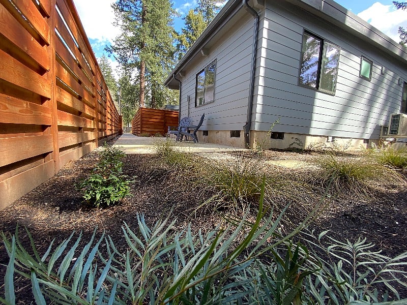 Entry from street and parking spot