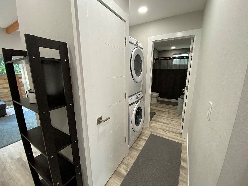 Full size stacked washer and dryer