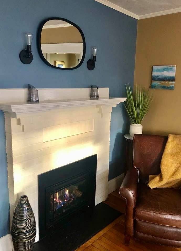 Gas fireplace in living room