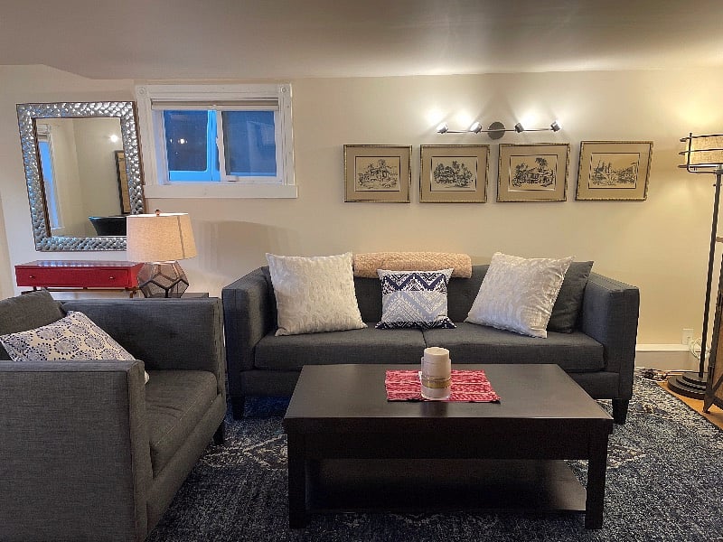 A warm, cozy living room to unwind in
