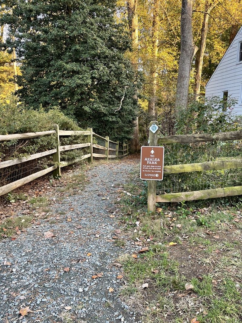 Entrance to park & city walking trail across street