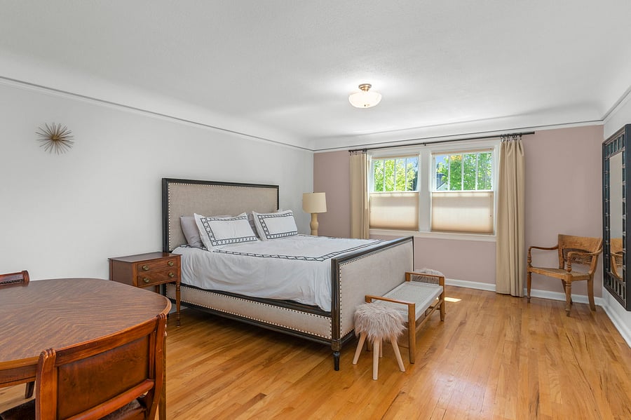 Bedroom is a bit smaller now because there is a walk in closet and an ensuite full bathroom