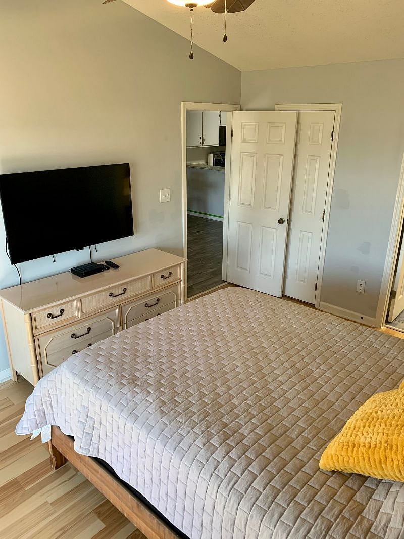 Master bedroom with flat screen TV