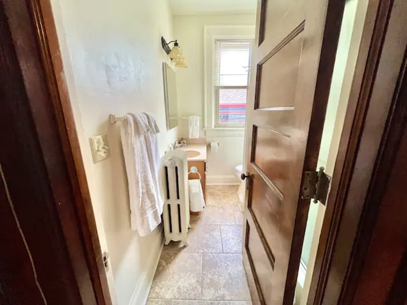 Bathroom. Full size tub/shower.