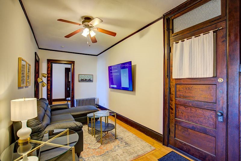 Living room. Smart TV. Ceiling Fan. Ready for you to kick back and relax!