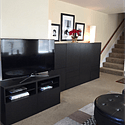 Large flat screen TV.