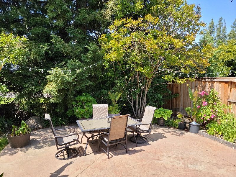 Private backyard as there are no homes to the back of the property. The neighbors to the north (behind fence in photo) are at a lower level - so no one is peeking over this oversized tall fence.
