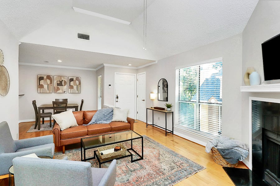 Gather around in this open concept living room
