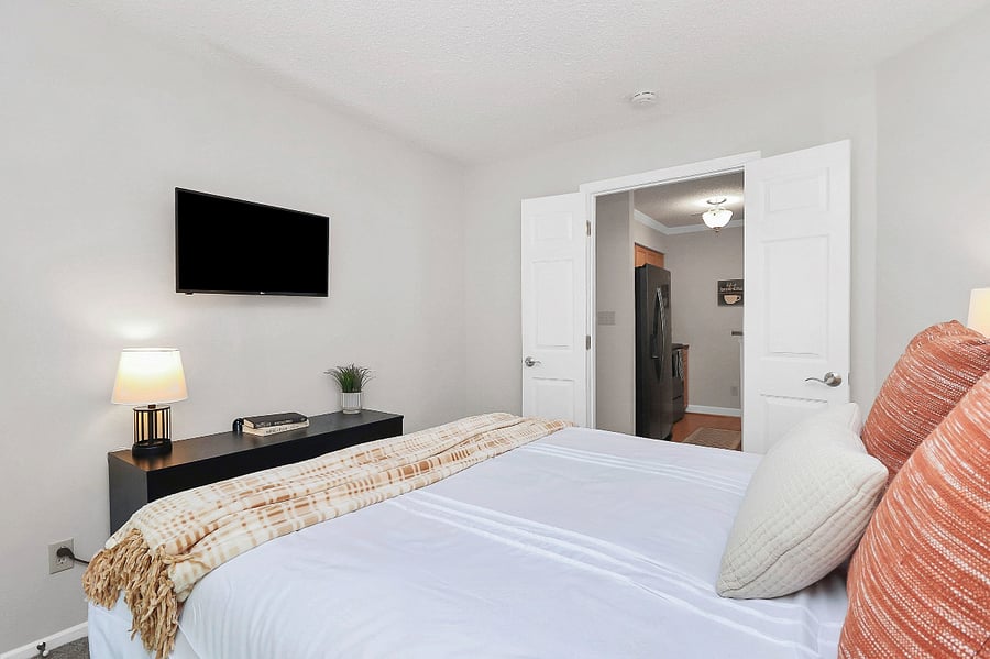 Sweet dreams enjoying a full nights rest in this queen bedroom