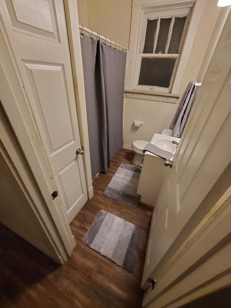 View into bathroom