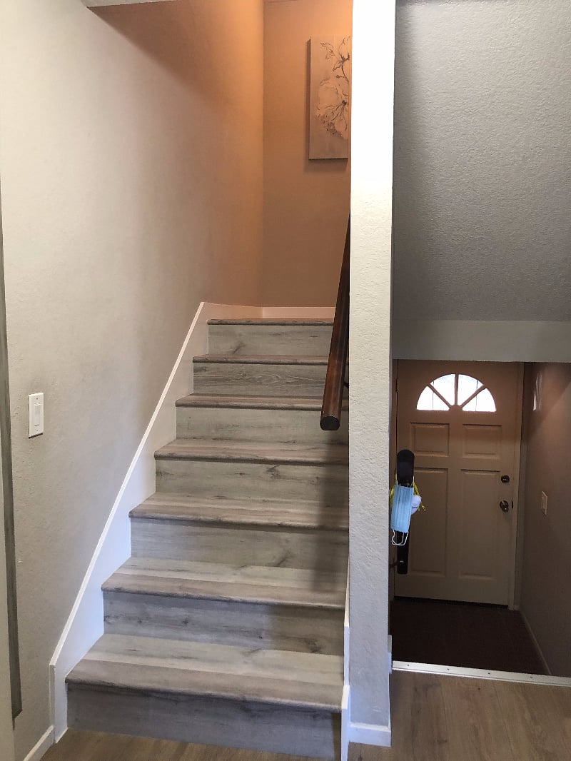 Stairs up to rooms