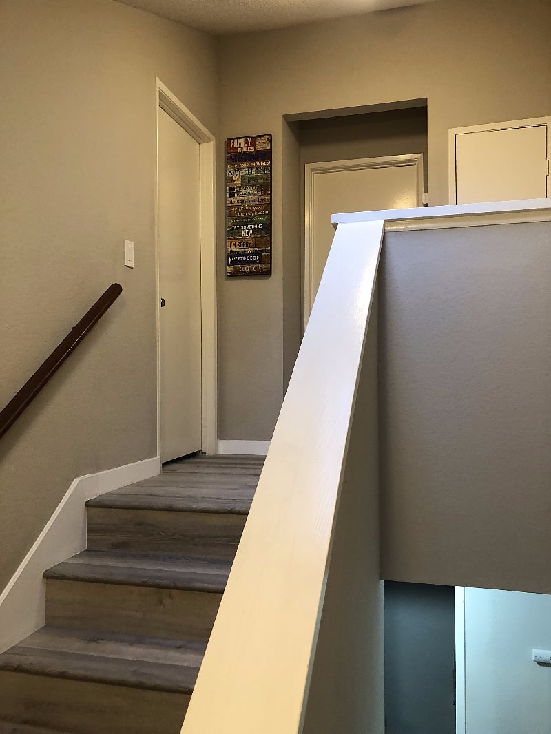 Your room's the door on the left!
Door knob can be locked from inside.