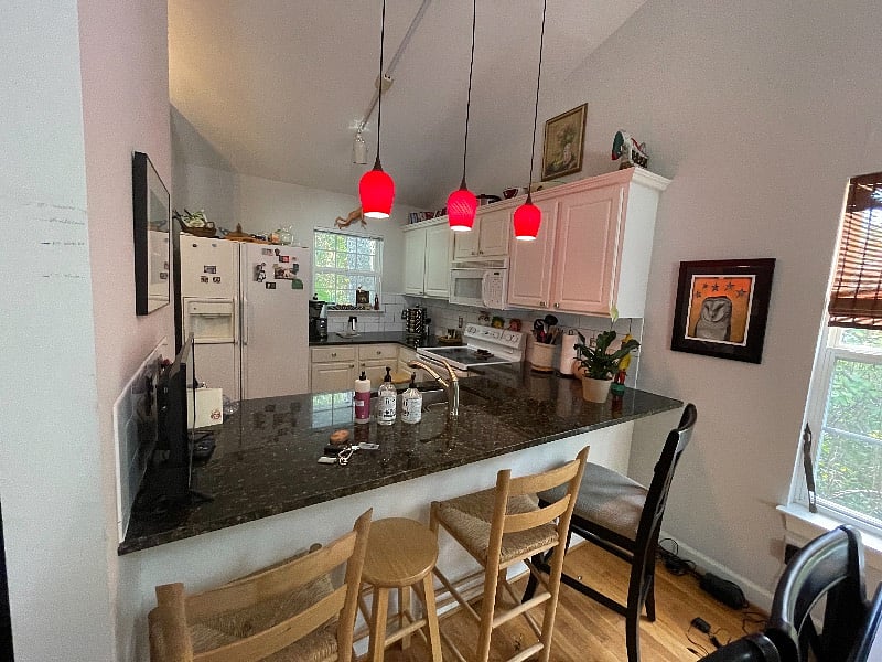 Updated kitchen with granite eat in counter