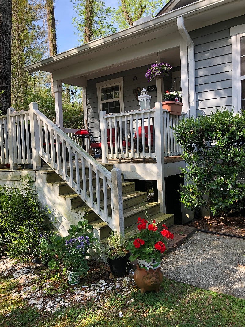 Front entry with large deck