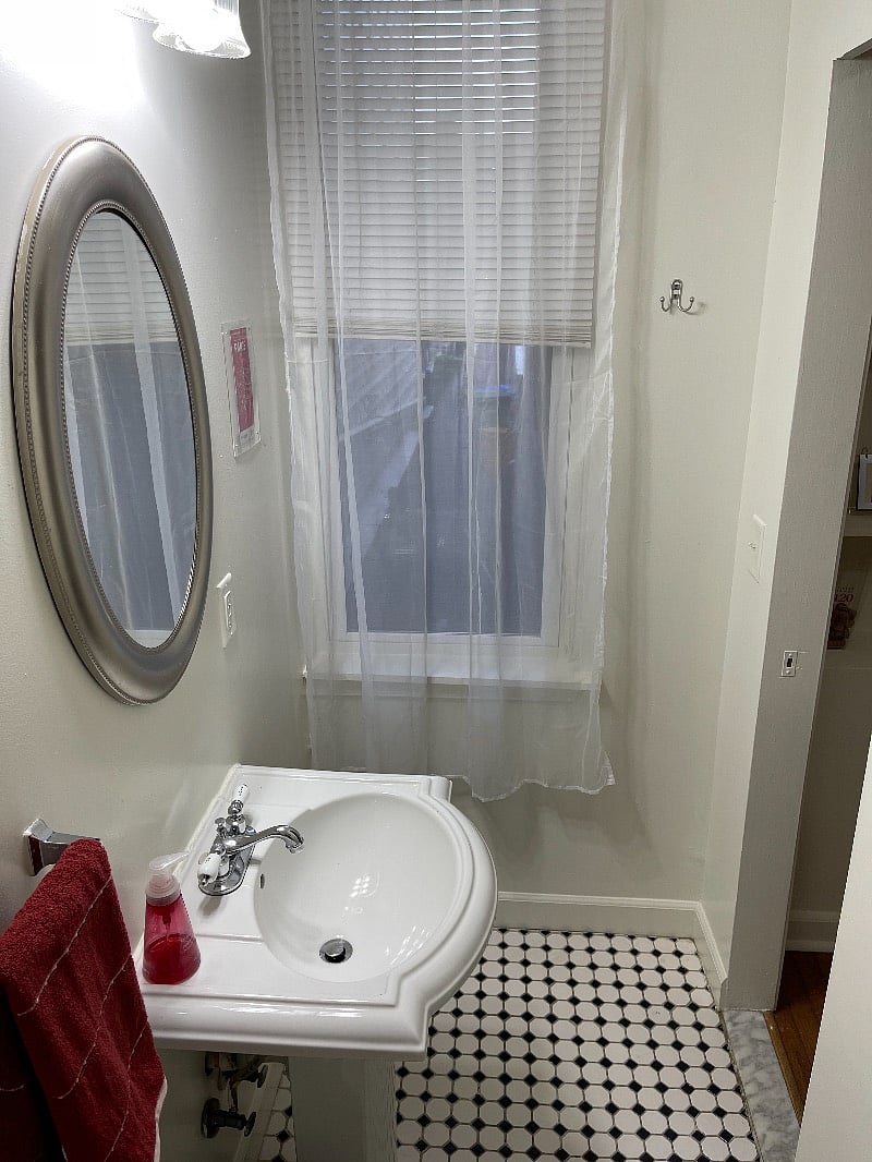 1/2 bath has a window for natural light, but it very private also