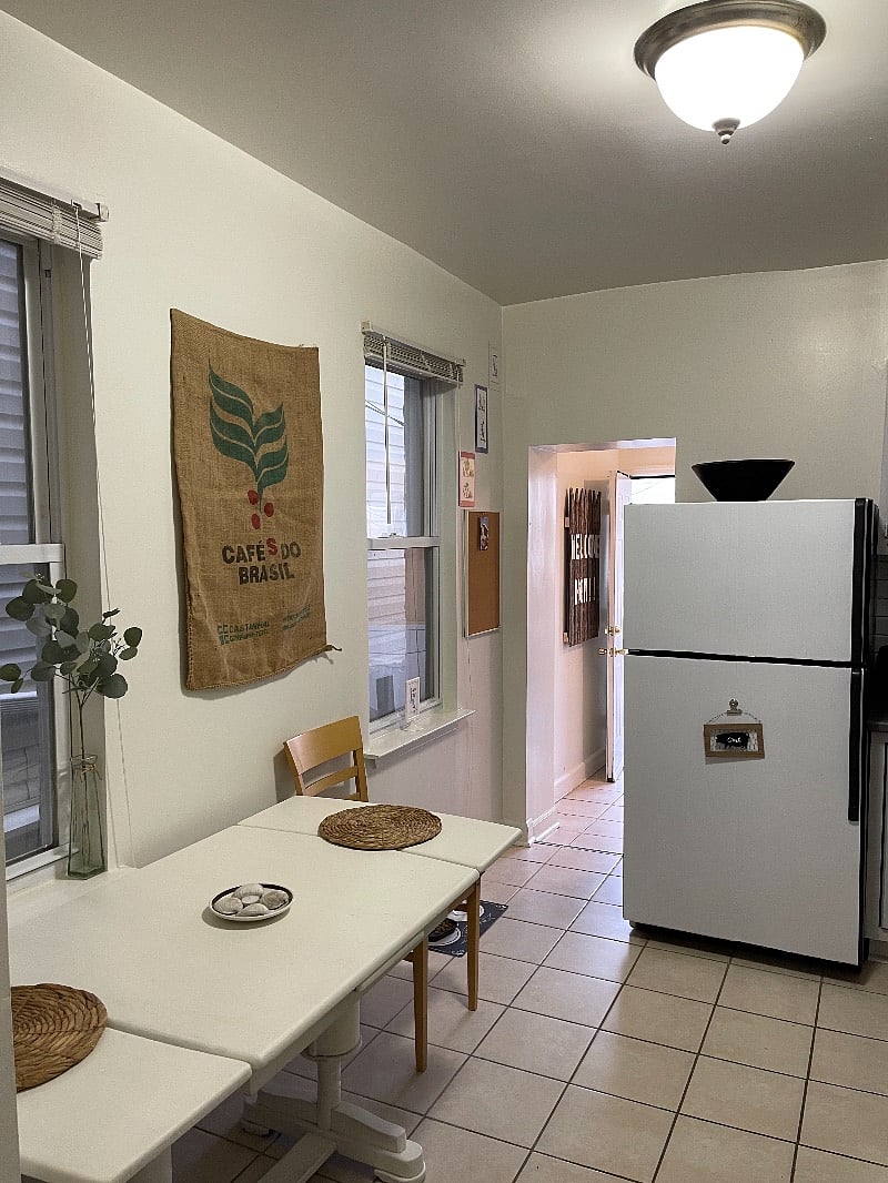 There's also a pantry along the windows directly behind kitchen table
