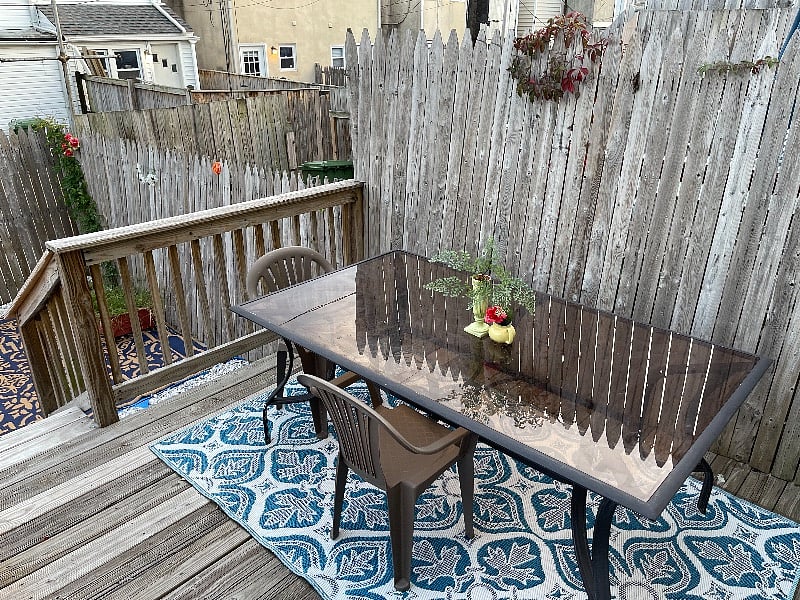 Patio table & chairs (additional chairs inside)