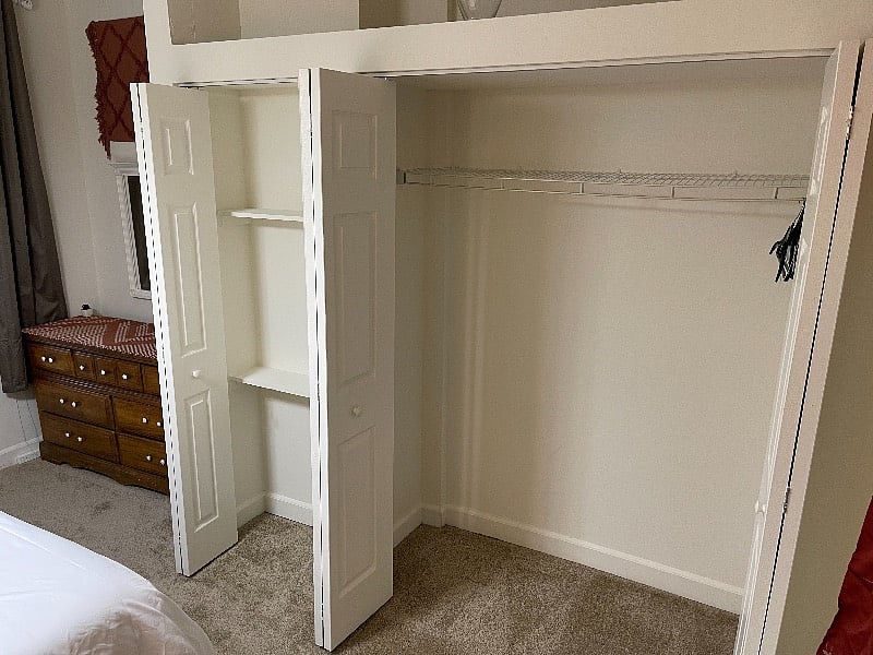 Plenty of closet space, dresser drawers, dresser & mirror