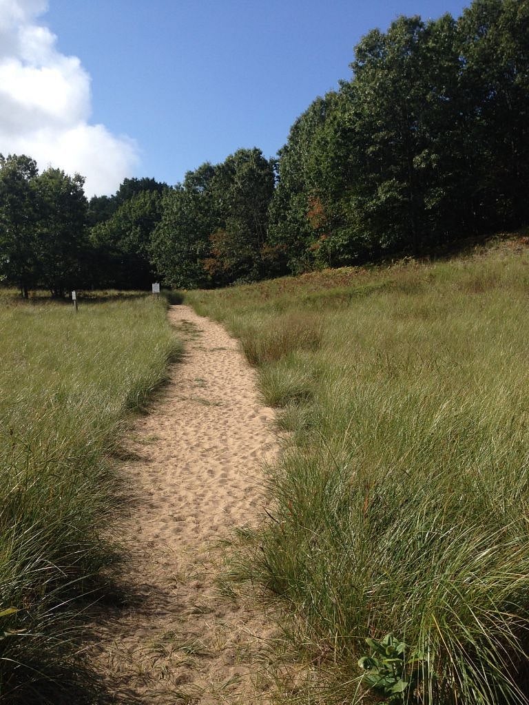 Trailhead to North Ottawa Dunes trails, 10 minute walk