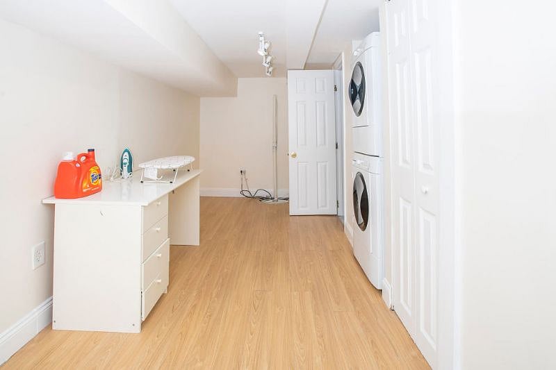 House has basement with half bath and washer and dryer